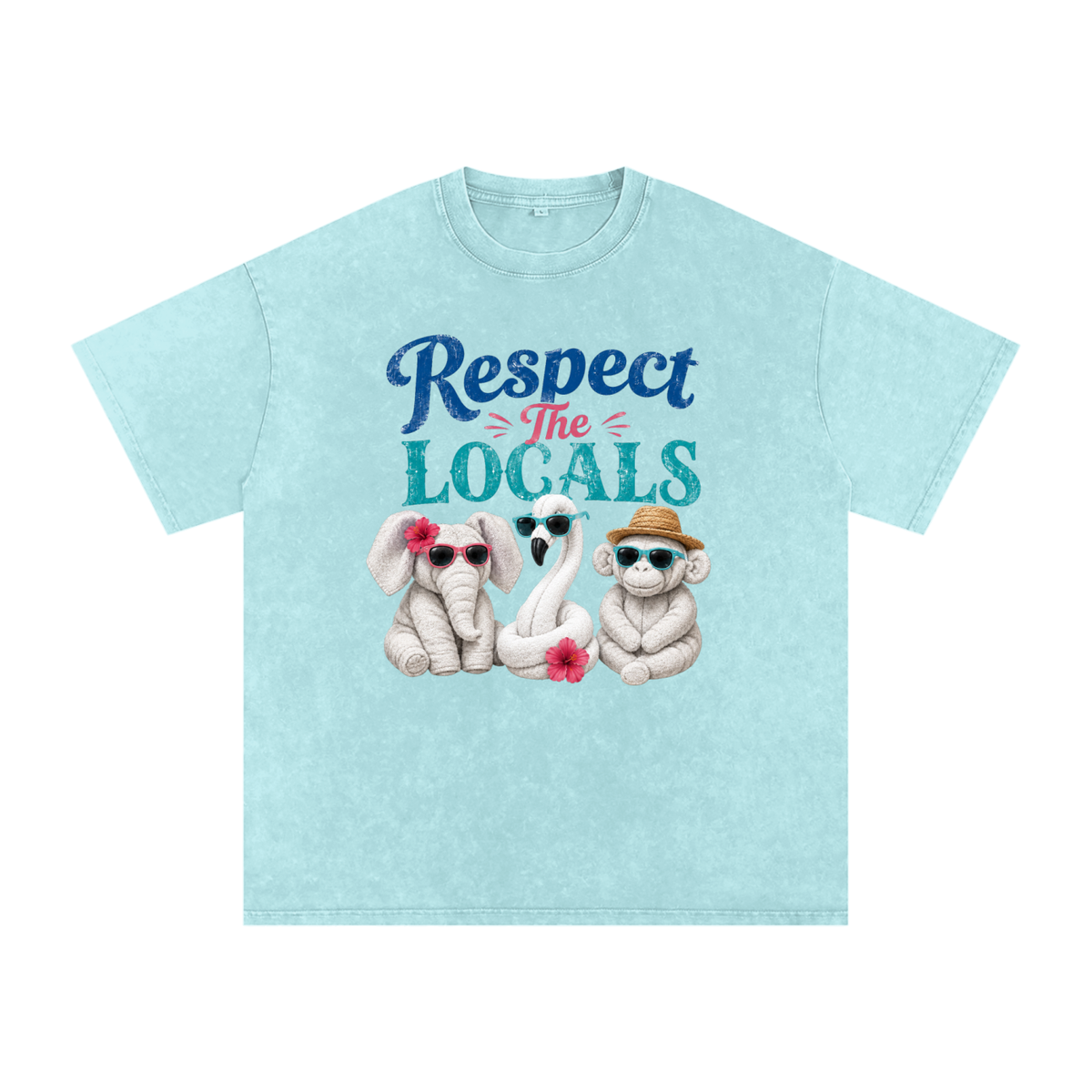 Respect The Locals Snow Washed Oversized Cotton T-Shirt