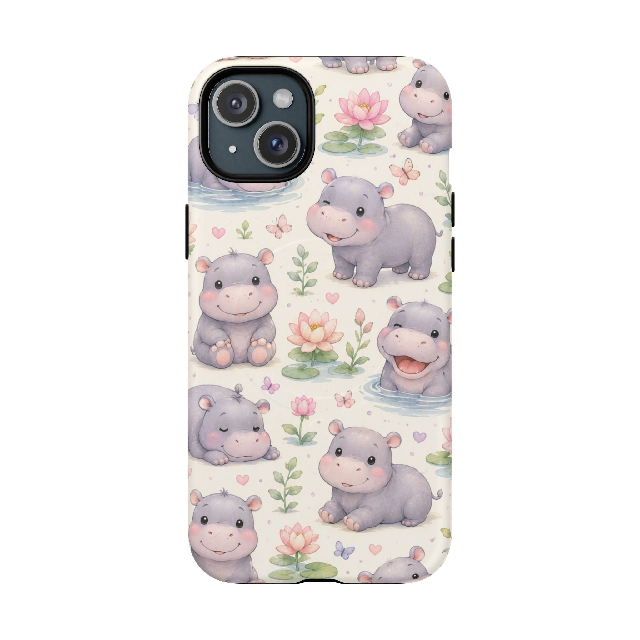 Hippo in Paradise- Tough Magnetic Phone Case