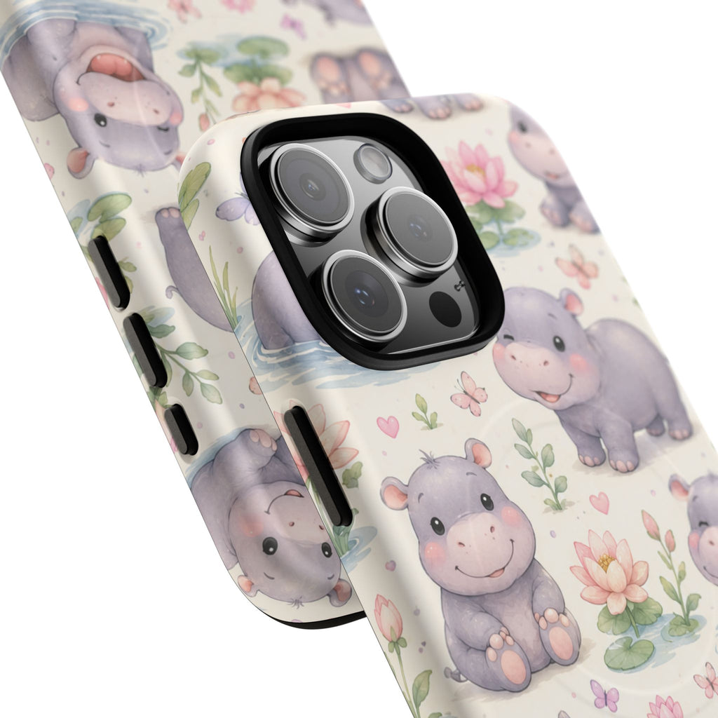 Hippo in Paradise- Tough Magnetic Phone Case