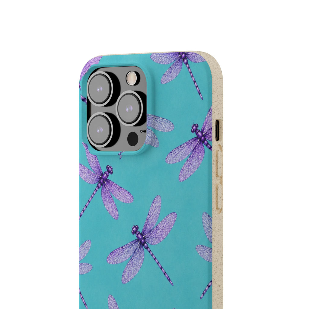 Turquoise Dragonfly Dreams — Eco-Friendly Biodegradable Phone Case
