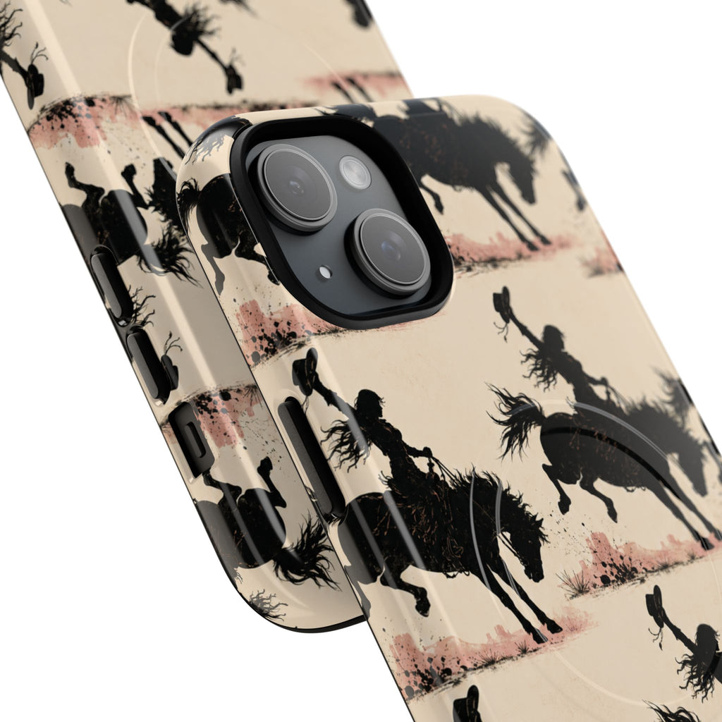 Cowgirl Silhouette Tough Magnetic Phone Case