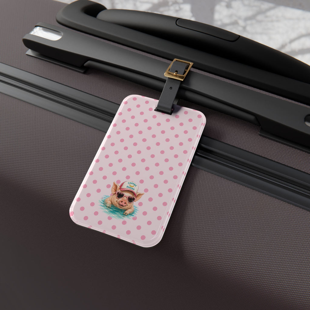 Pink Piggie Confetti-Luggage Tag