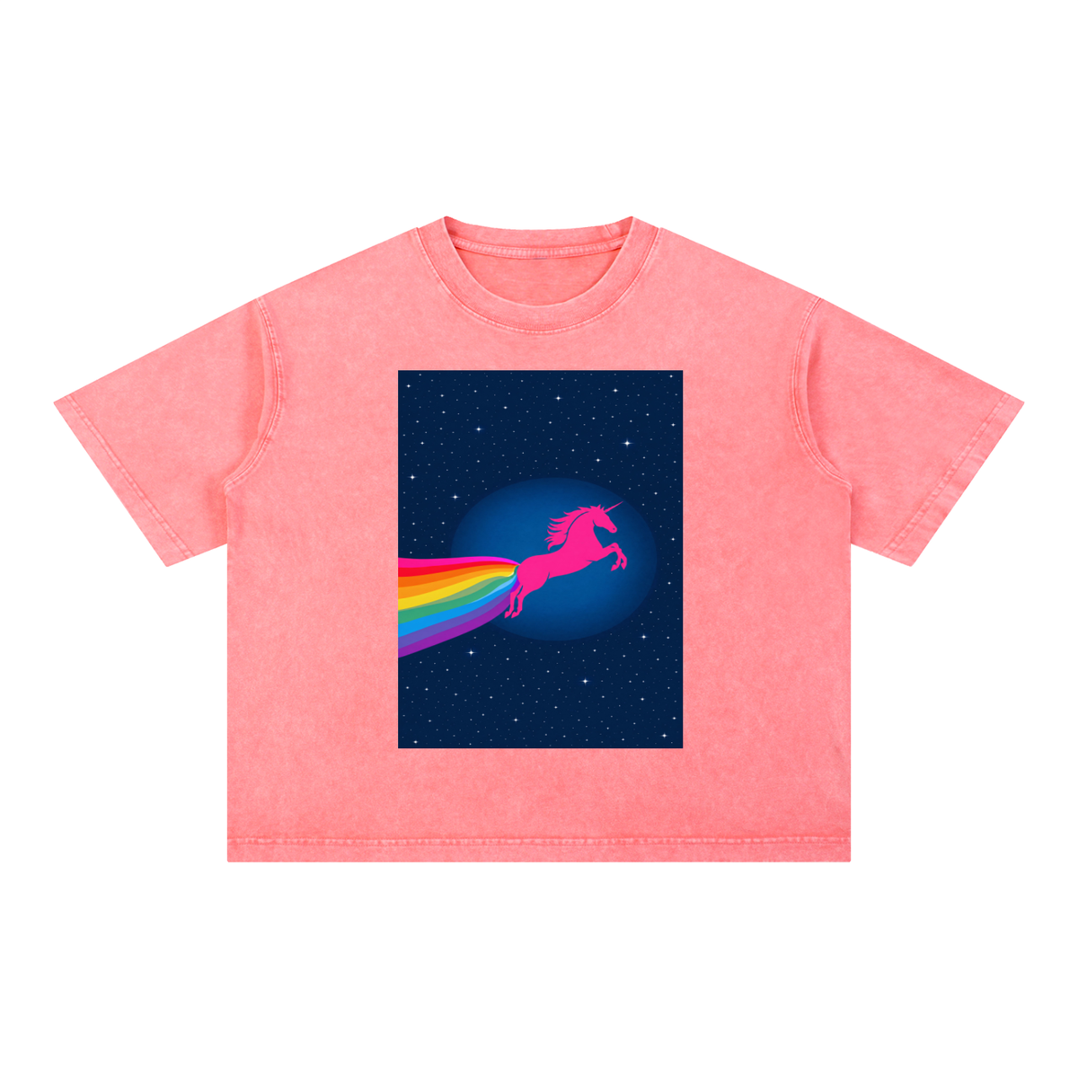 Unicorn Daydream Mineral Wash Boxy Cotton T-Shirt