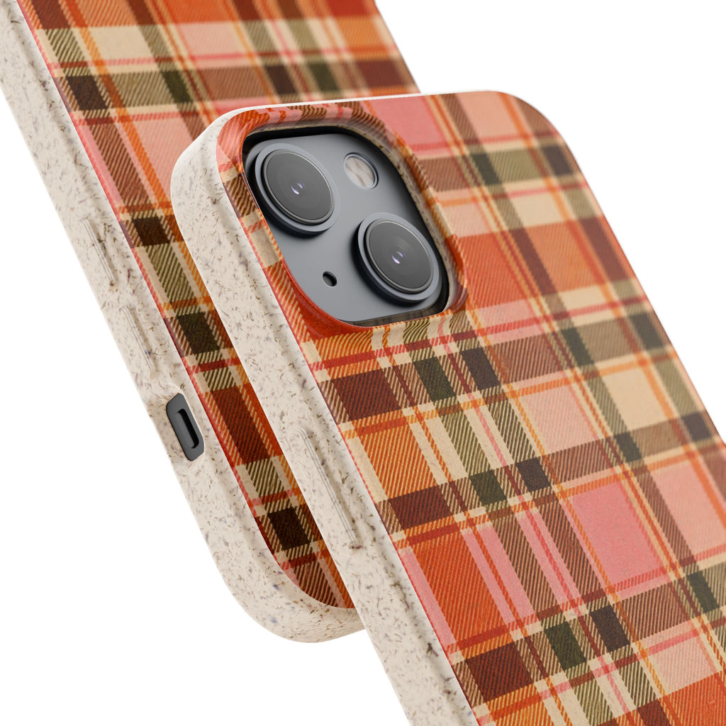 Hello Fall Plaid- Eco-Friendly Biodegradable Phone Case