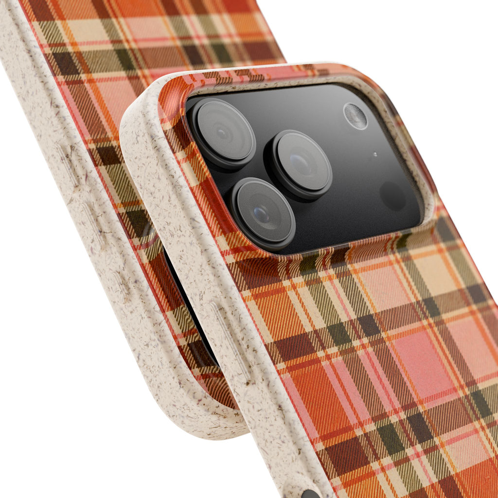 Hello Fall Plaid- Eco-Friendly Biodegradable Phone Case