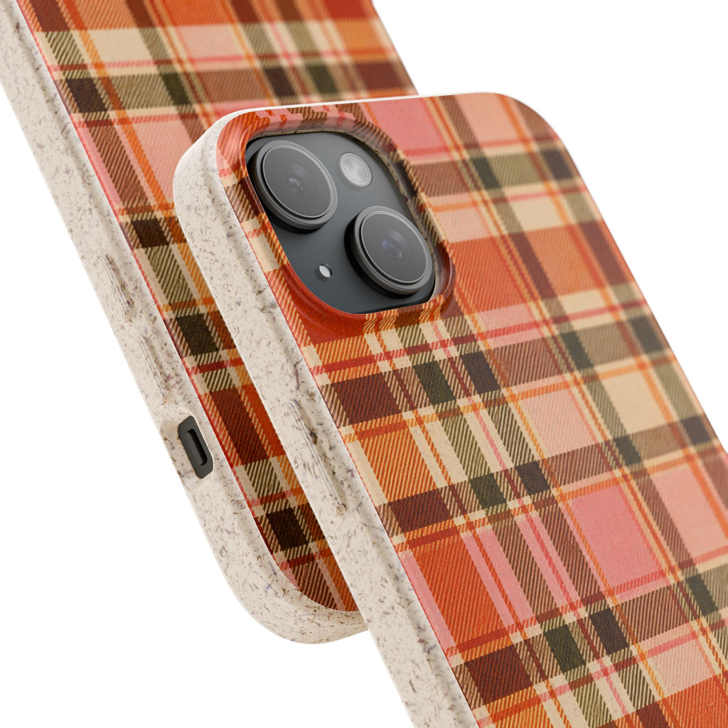 Hello Fall Plaid- Eco-Friendly Biodegradable Phone Case