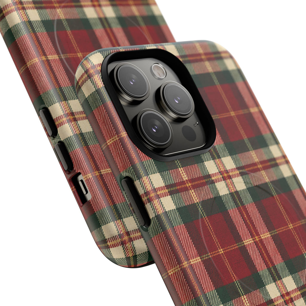Christmas at the Cabana Plaid -Tough Magnetic Phone Case