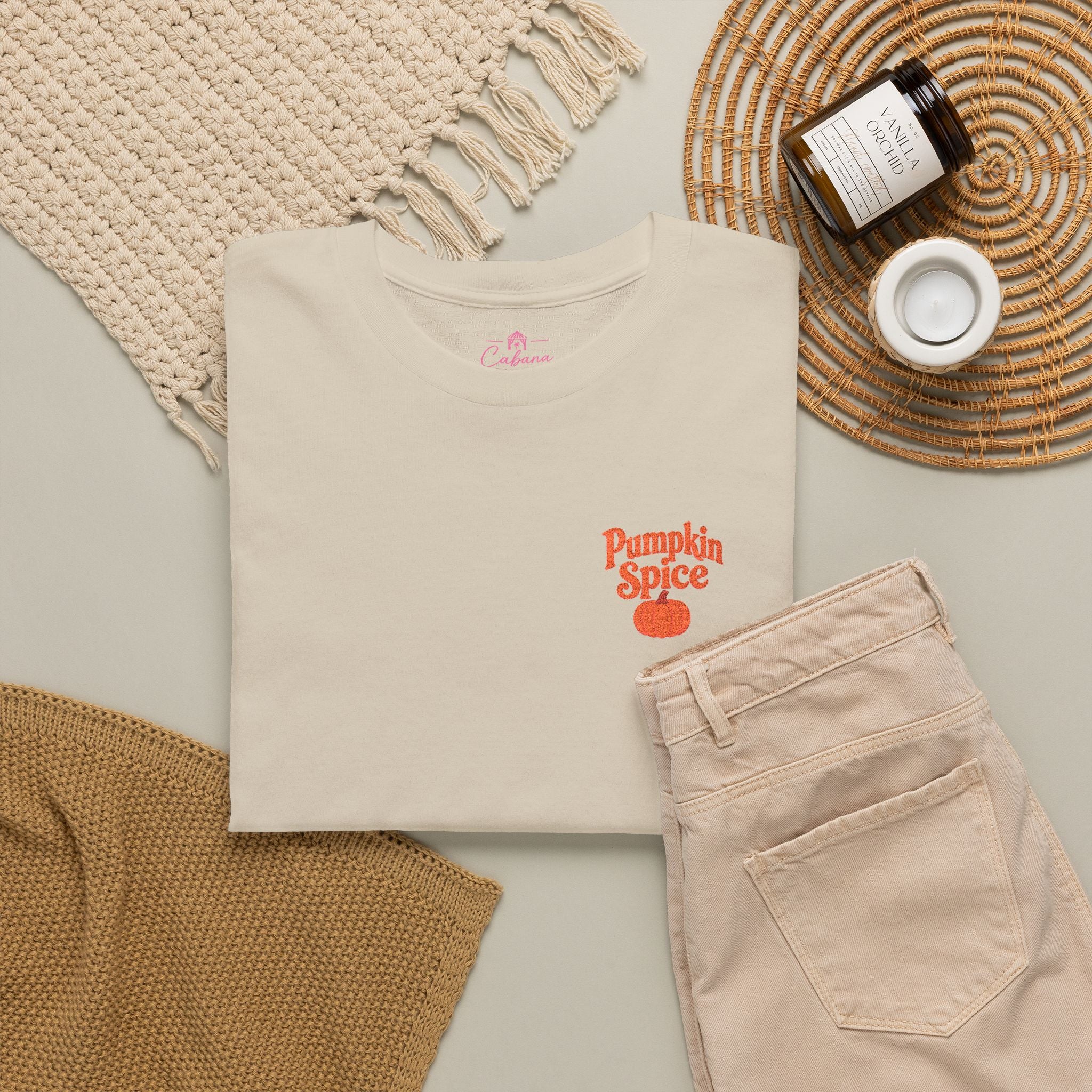 Pumpkin Spice Embroidered T-Shirt