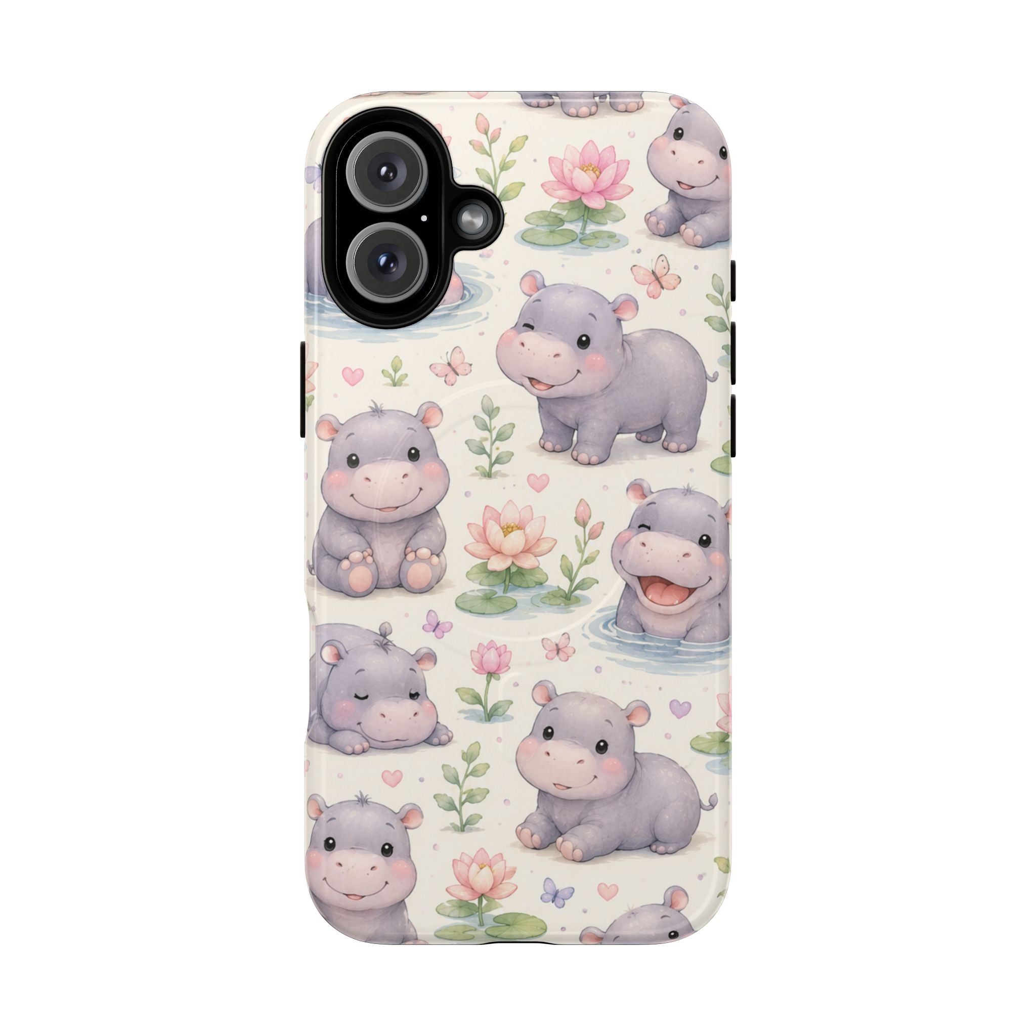 Hippo in Paradise- Tough Magnetic Phone Case