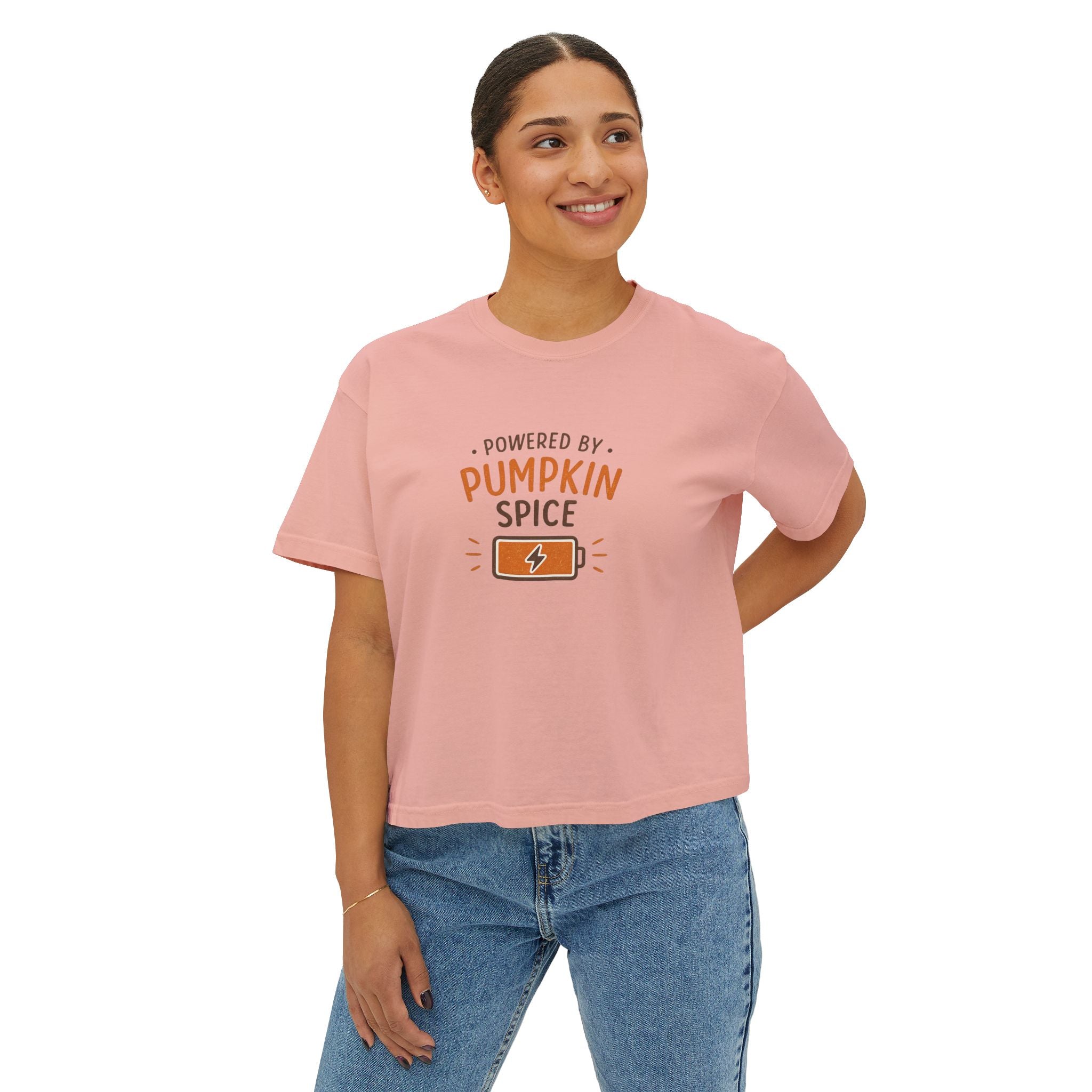 Powered by Pumpkin Spice-Boxy tee