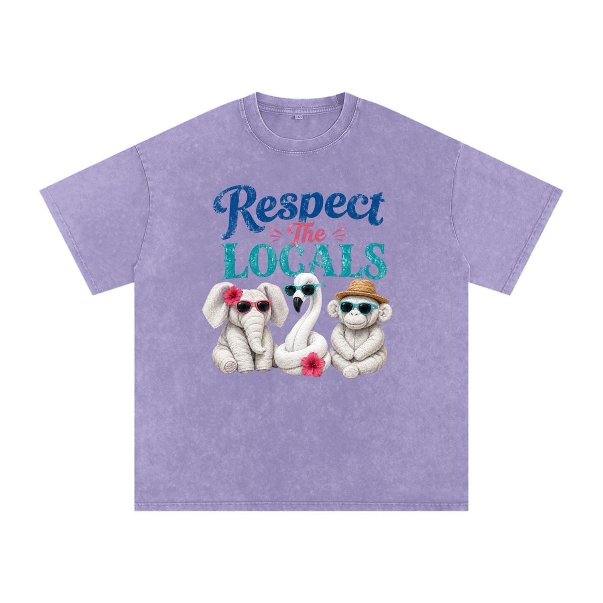 Respect The Locals Snow Washed Oversized Cotton T-Shirt