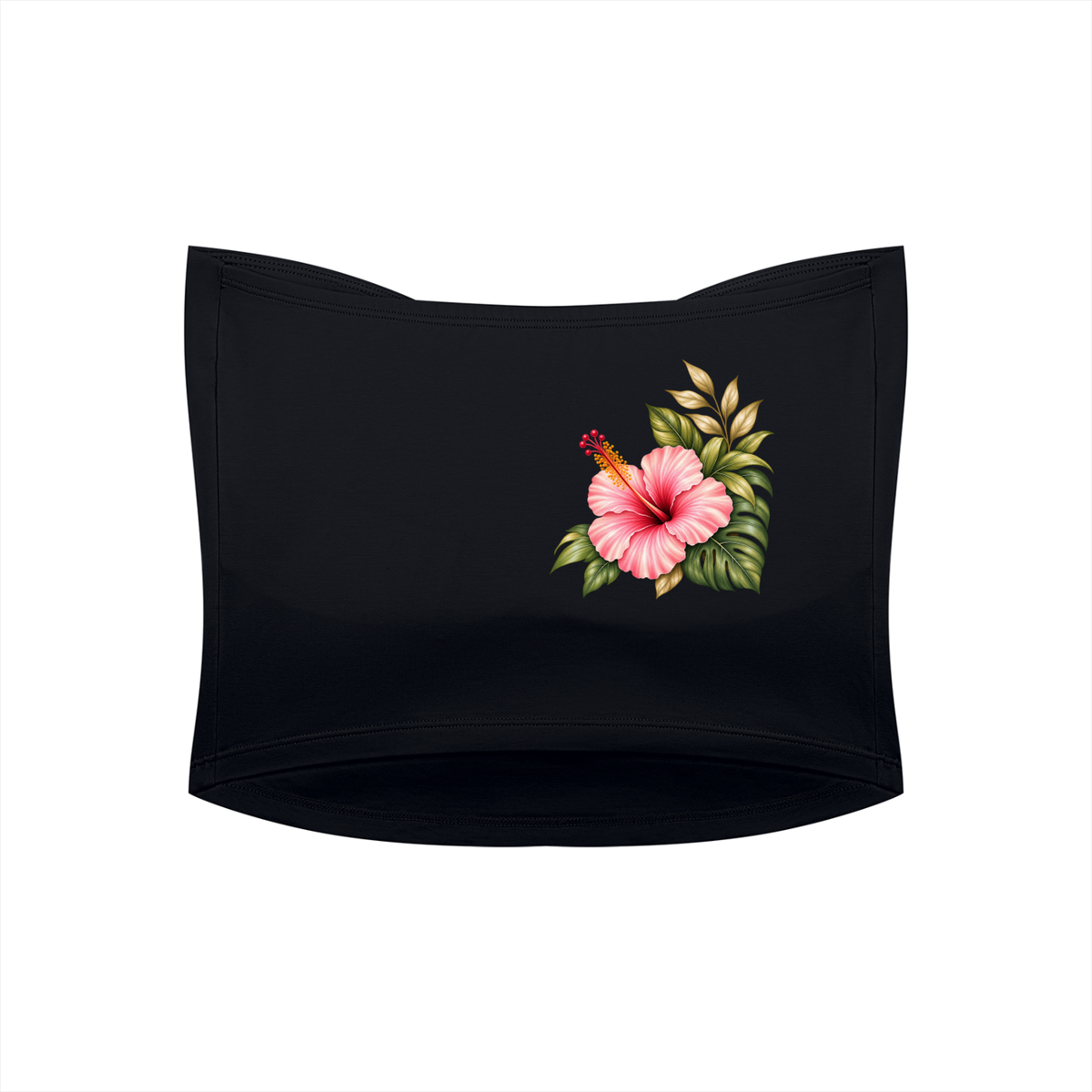 Cabana Hibiscus Garden – Women’s Ruched Cropped Tube Top