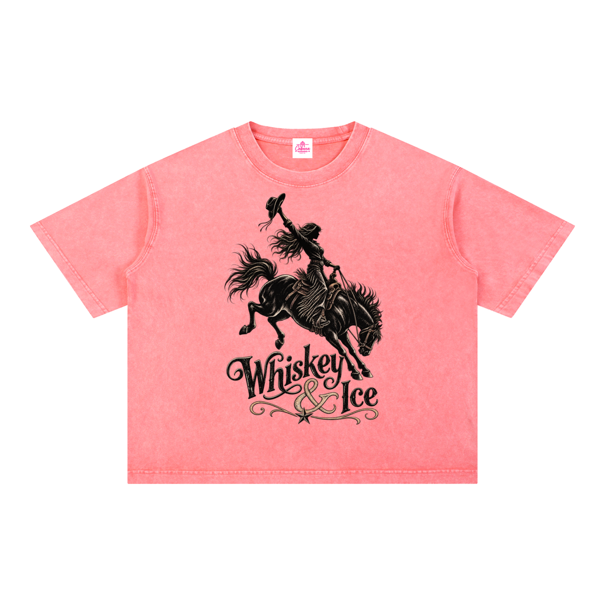 Whiskey & Ice Mineral Wash Boxy Cotton T-Shirt