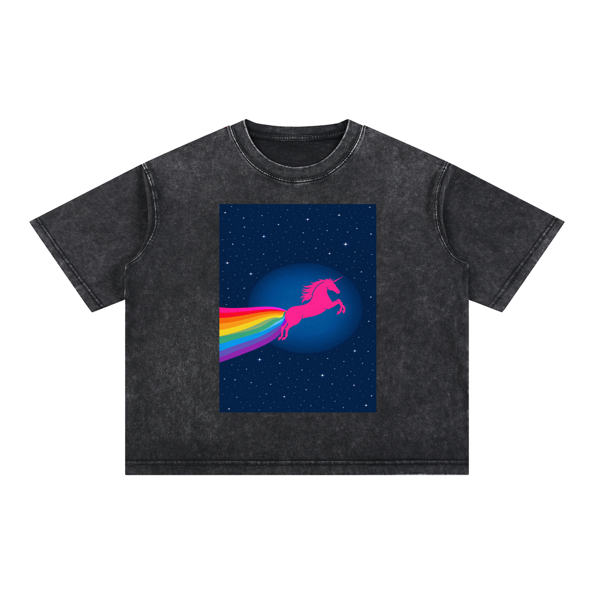 Unicorn Daydream Mineral Wash Boxy Cotton T-Shirt