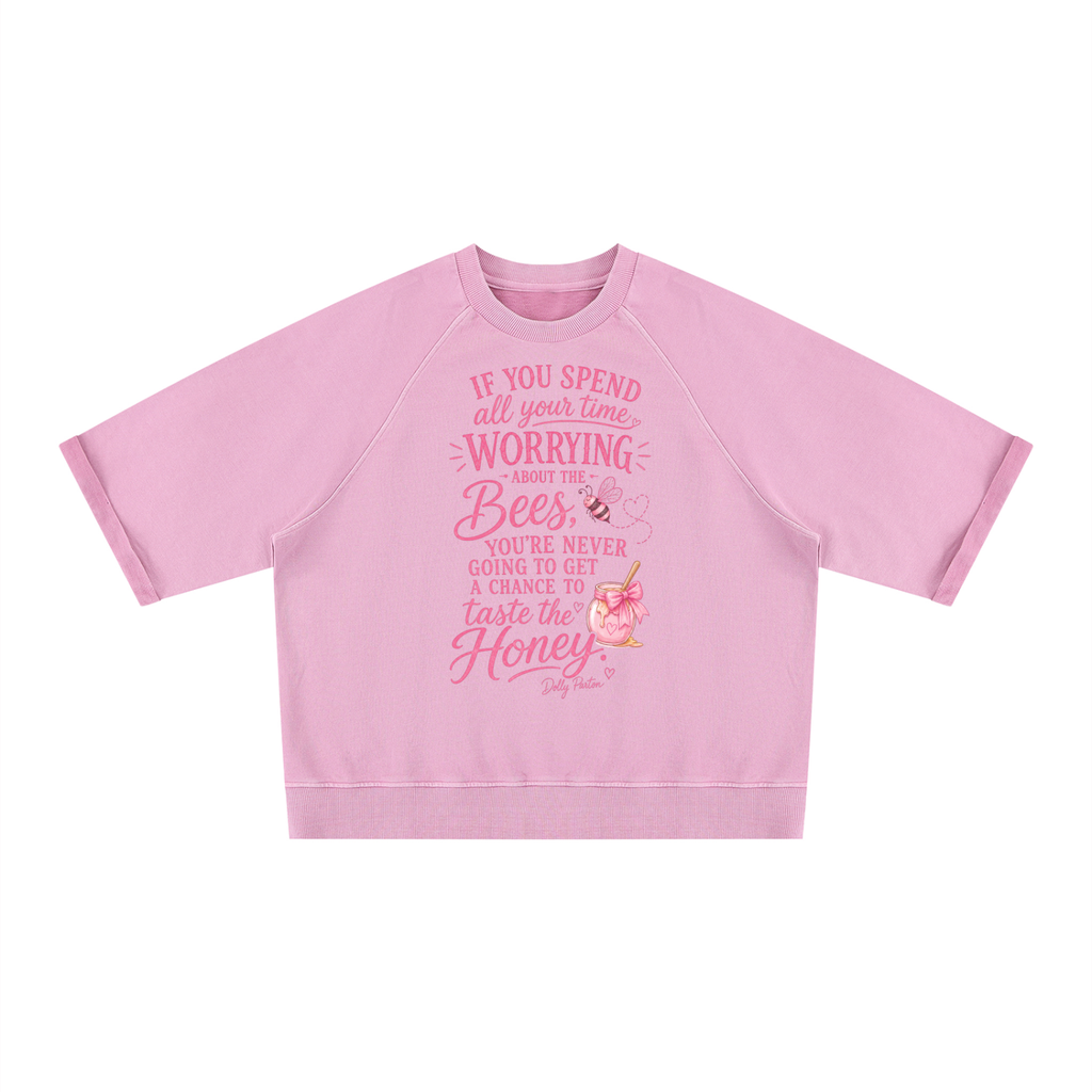 Dolly Bees & Honey Vintage Wash Boxy Short Sleeve Sweatshirt