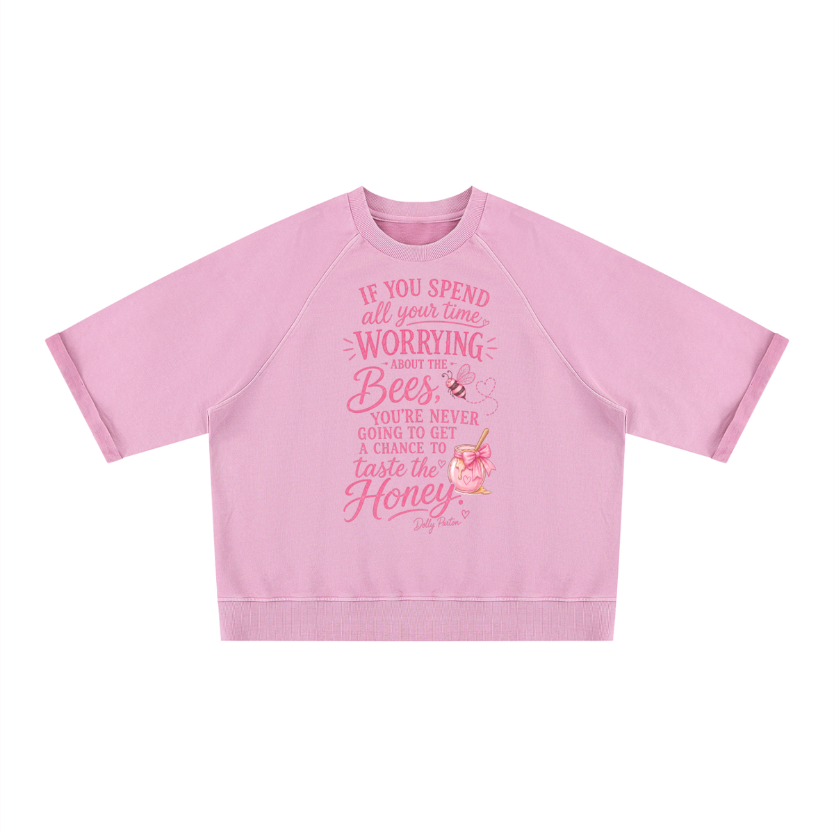 Dolly Bees & Honey Vintage Wash Boxy Short Sleeve Sweatshirt
