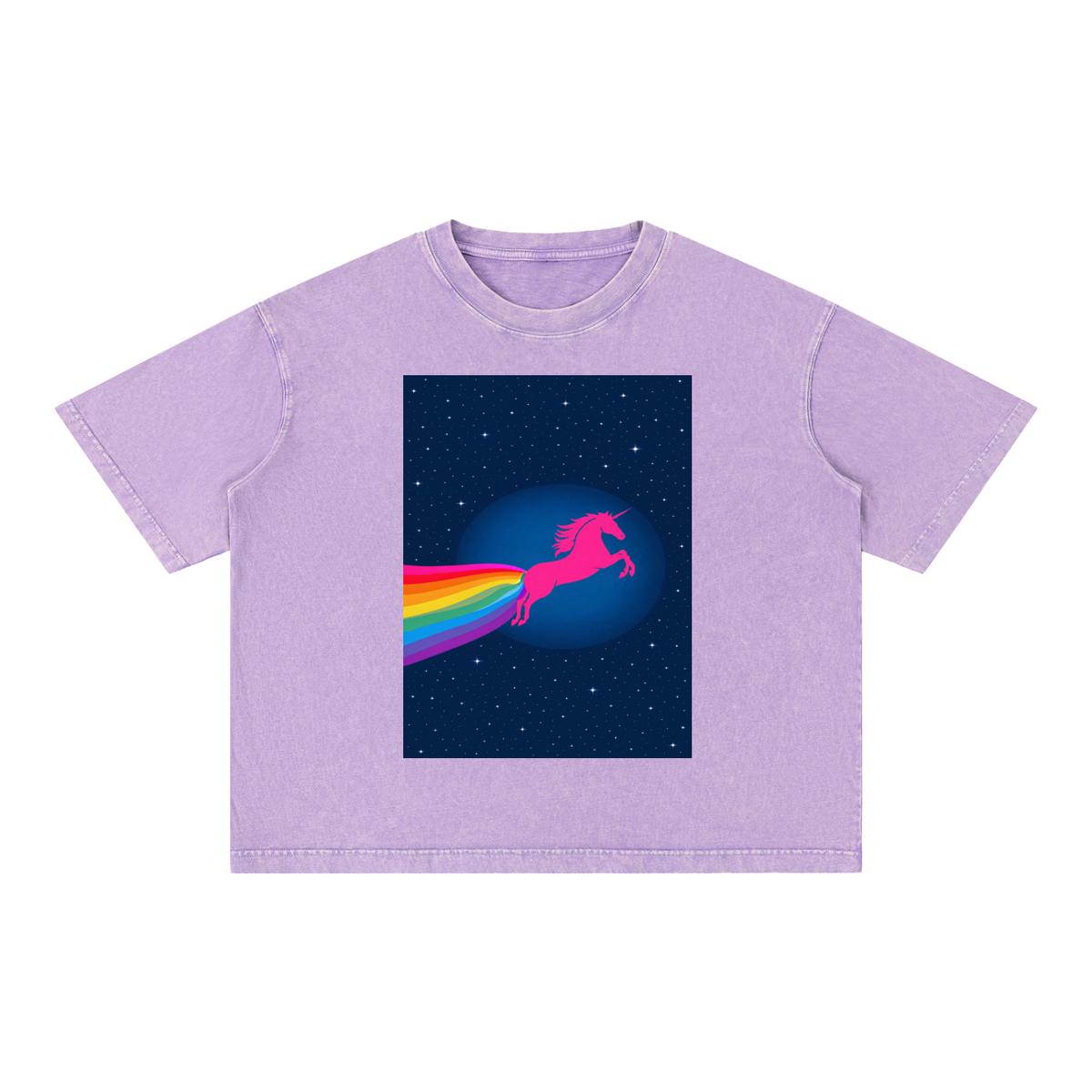 Unicorn Daydream Mineral Wash Boxy Cotton T-Shirt