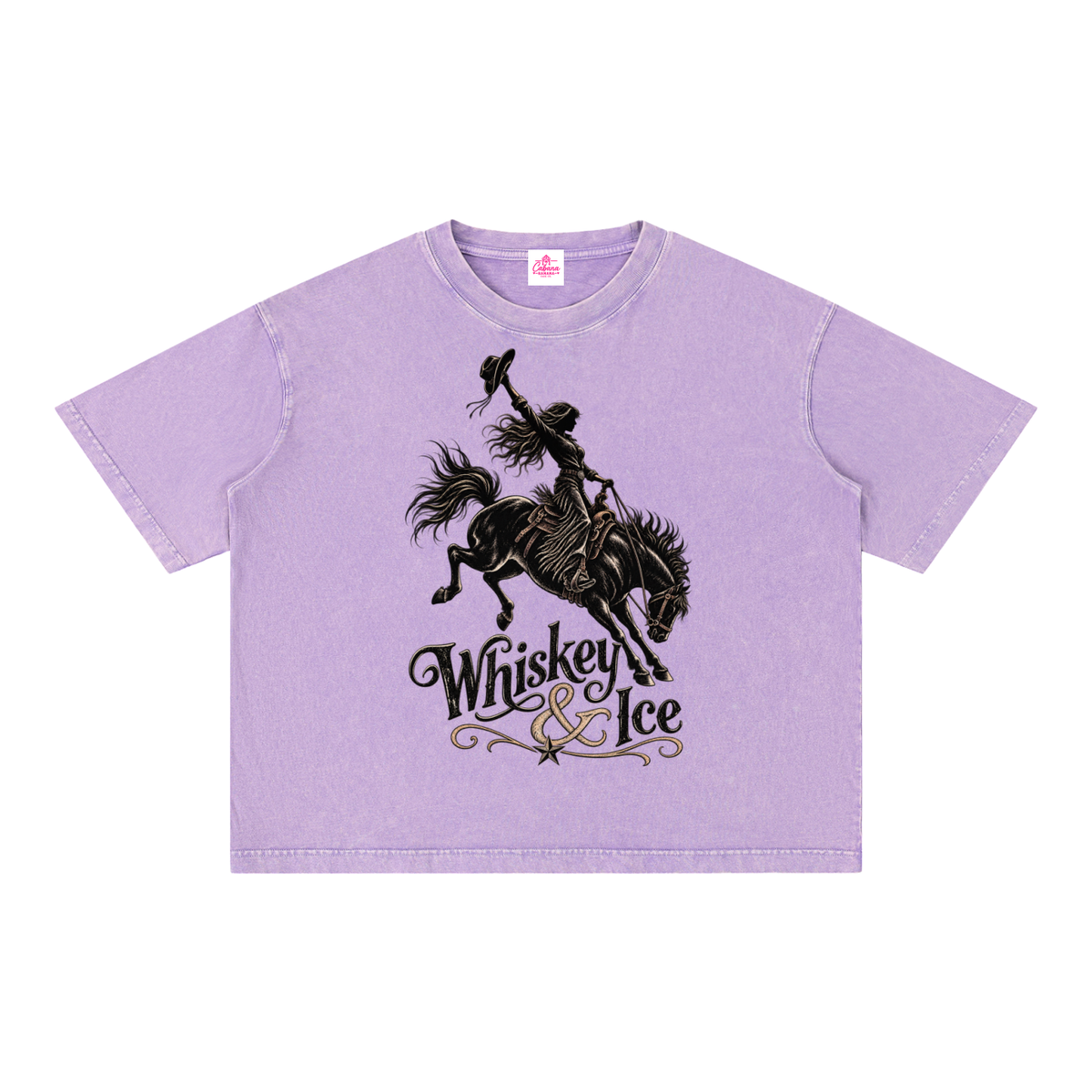Whiskey & Ice Mineral Wash Boxy Cotton T-Shirt