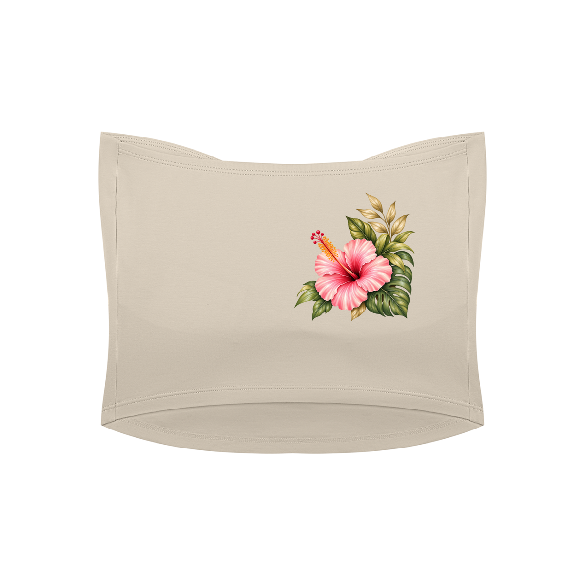 Cabana Hibiscus Garden – Women’s Ruched Cropped Tube Top