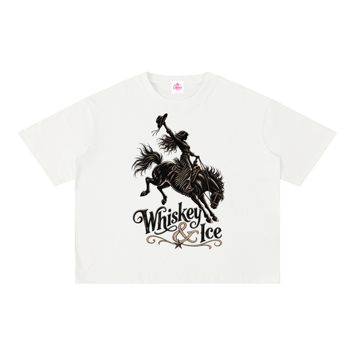 Whiskey & Ice Mineral Wash Boxy Cotton T-Shirt